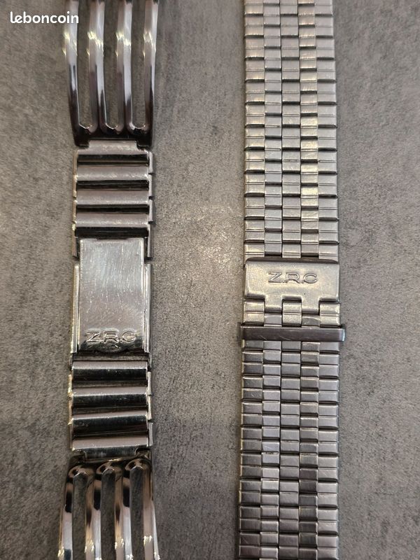 bracelet de montre fantaisie vintage marque zrc acier inoxyd