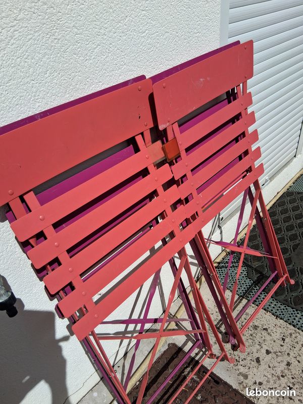 Chaises de jardin, pliantes, en métal (image 2)