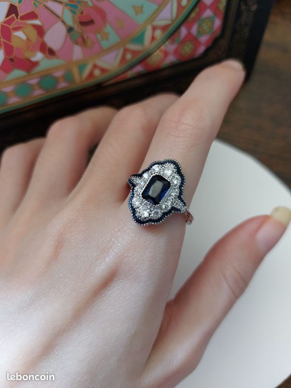 Bague fantaisie vintage taille 59, élégance rétro pour