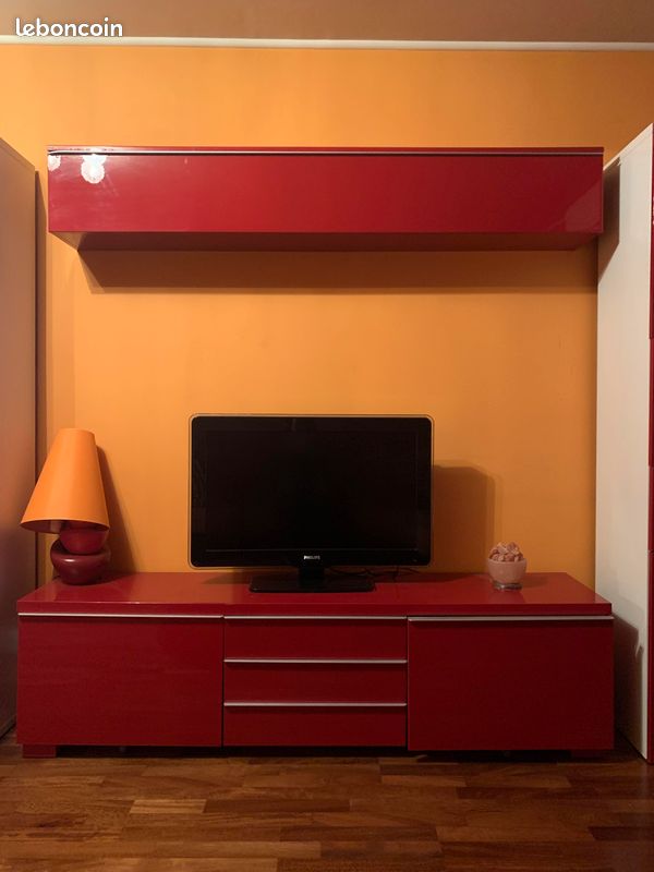 Lot Meuble mural haut et meuble bas TV de chez IKEA (image 1)