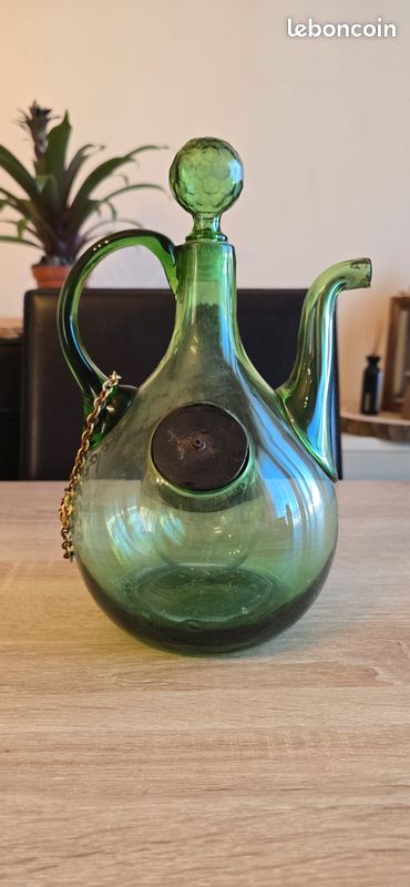 Carafe à l'Italienne avec rafraichissoir à glaçons pour décanter le vin (image 1)