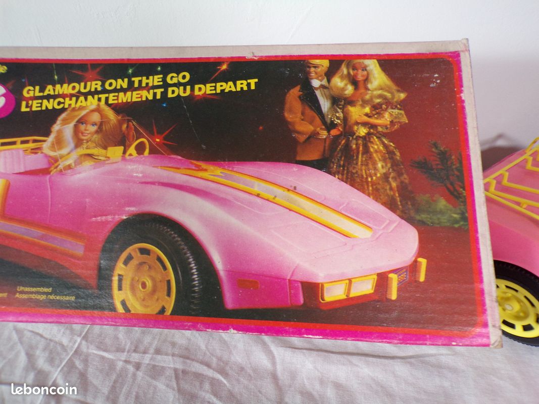 Barbie Voiture Super’Vette Jaune De 1979, Mattel, Vintage, Incomplète (pièces Manquantes)