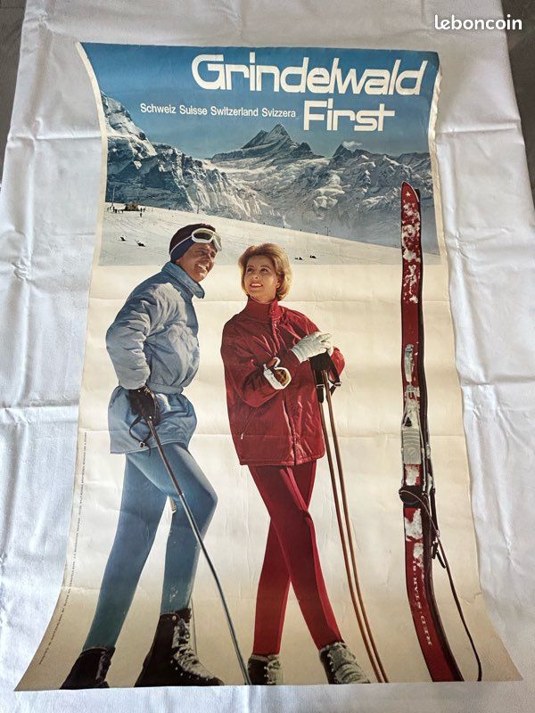 Affiche Vintage Ski Grindelwald Suisse - édition Limitée 2024