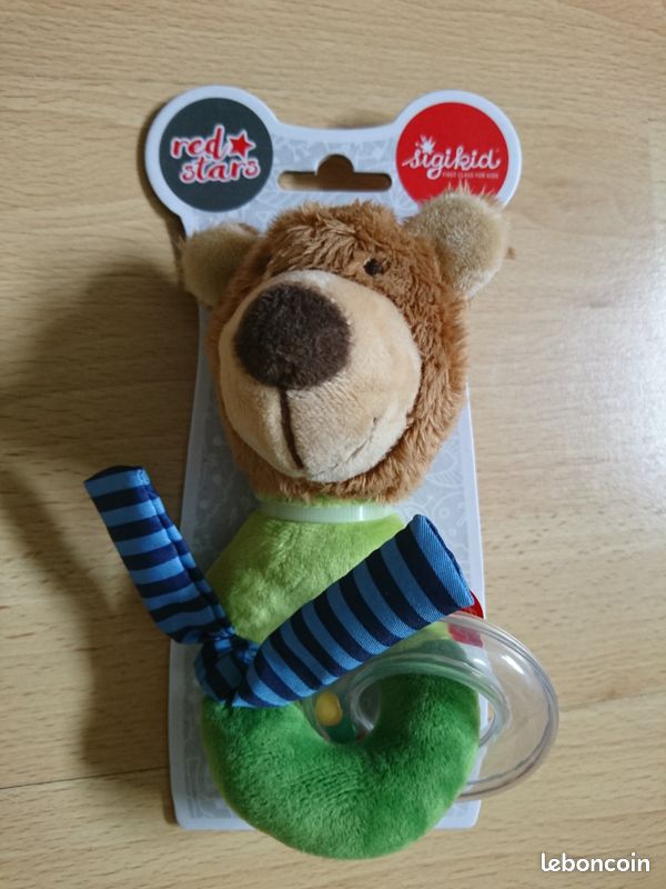 Hochet peluche ours - Sigikid (image 1)