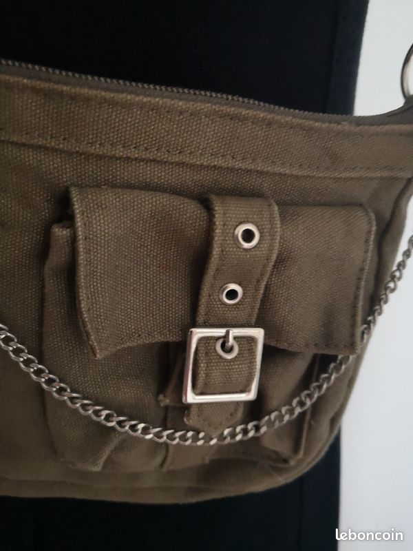 Sac à Bandoulière coton kaki état neuf (image 2)