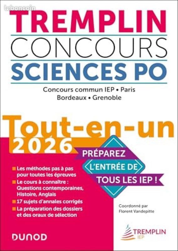 Manuel TREMPLIN CONCOURS SCIENCES PO TOUT EN UN (image 1)