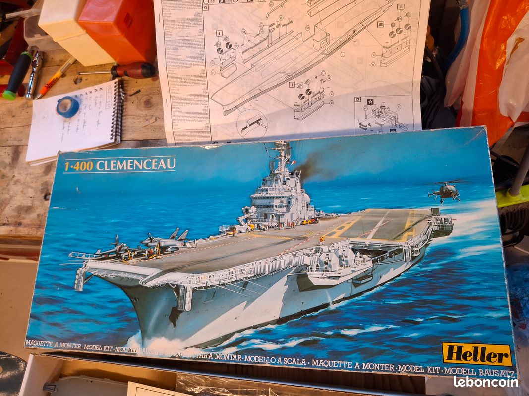 Maquette HANSA 1/1250 - Porte-avions S80 Clemenceau - Miniature Marine Occasion