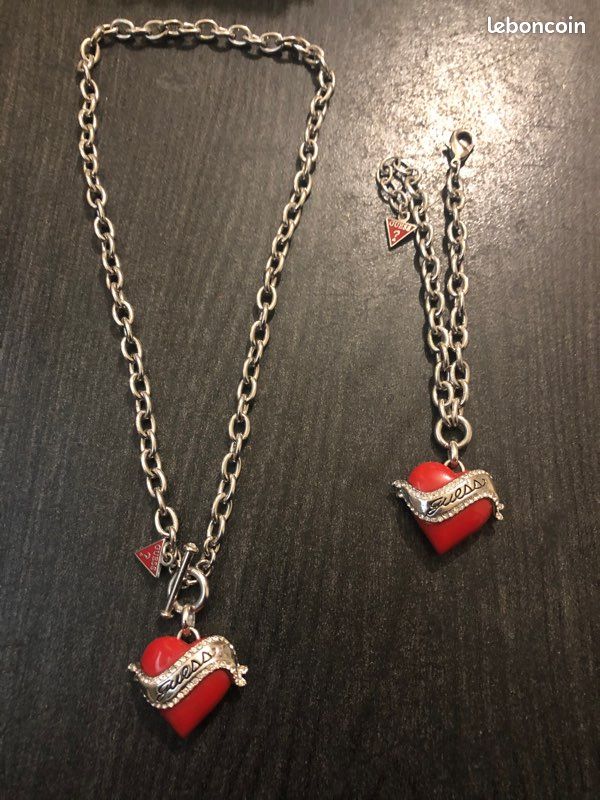 Bijoux GUESS ORIGINAL Parure cœur rouge (image 3)
