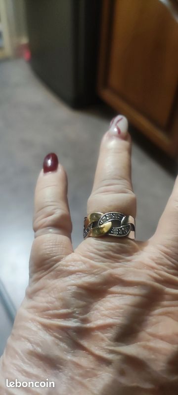 Bague En Vermeil (argent Plaqué Or) Taille 54 - Ornée De Zircon - Neuf Sans Emballage