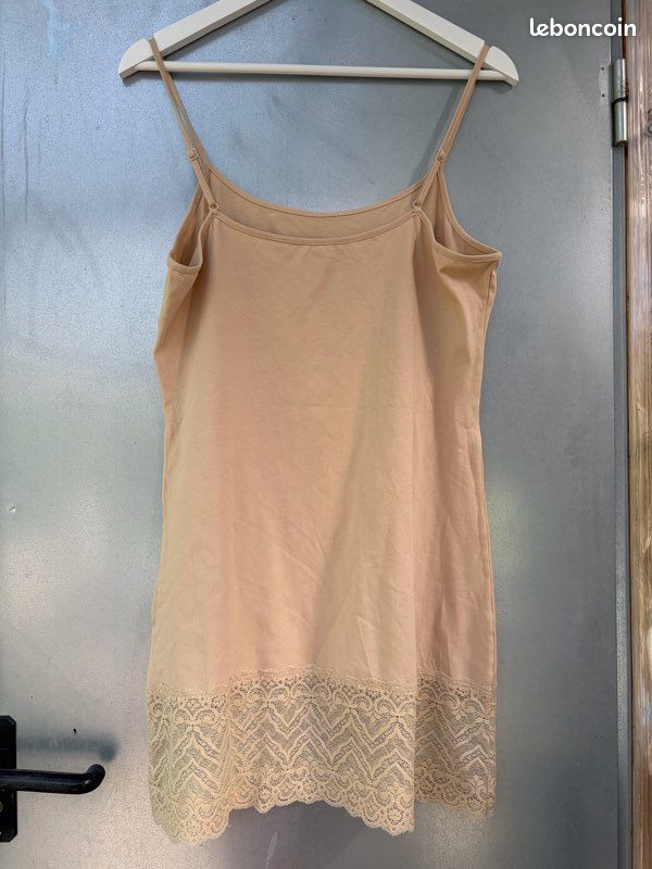 Robe chemise de nuit dentelle écru / beige 38 (image 2)