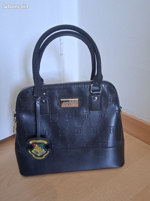 Sac à main Harry Potter Poudlard noir rayures rouges et jaunes (image 8)