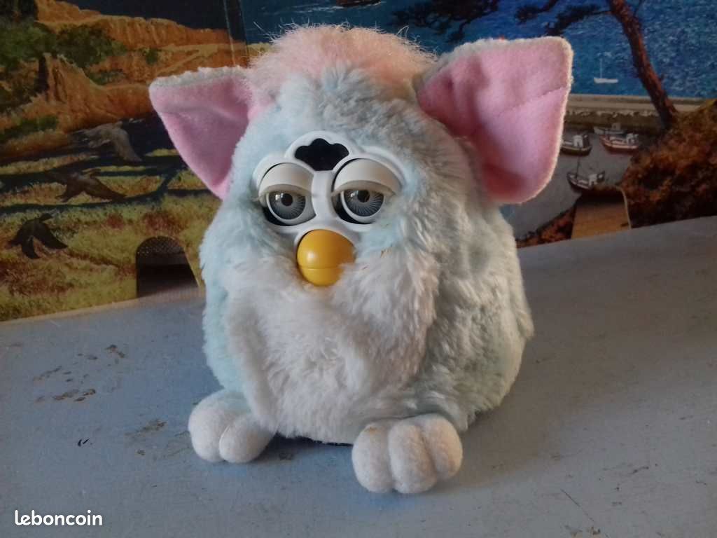 Furby Tiger Bébé Bleue pâle Blanc rose Yeux gris (image 1)
