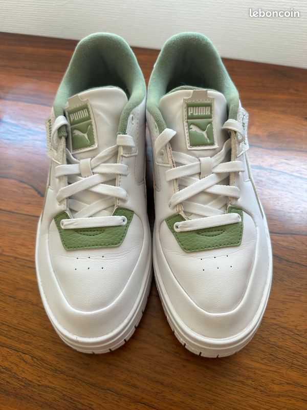 Baskets Puma mixte blanches & vertes (image 6)