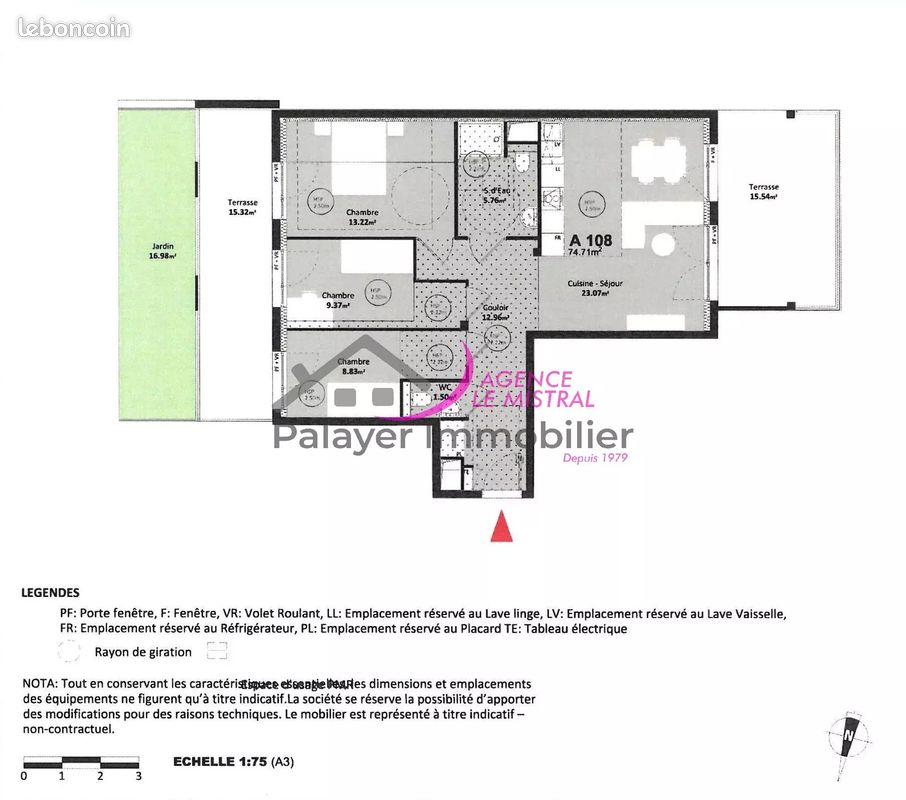 Appartement 4 pièces 75 m² · à Monteux · 75 m² · 242 000 €