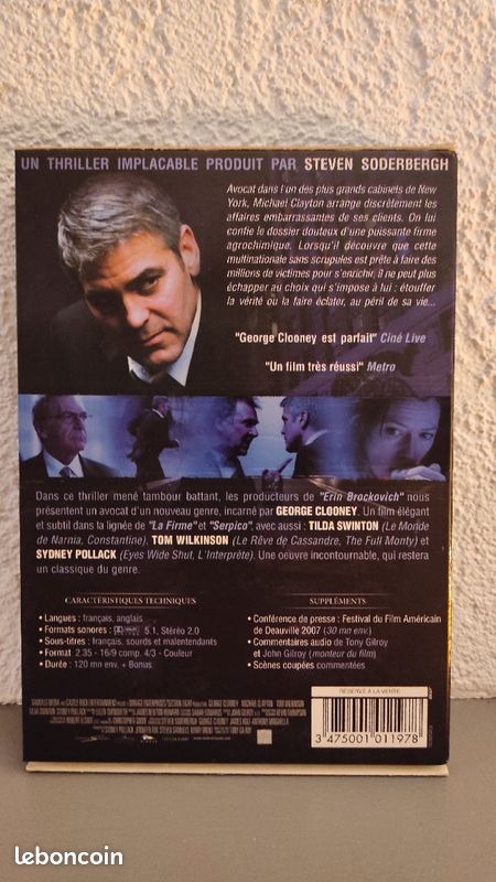 DVD Michael Clayton avec George Clooney (image 2)