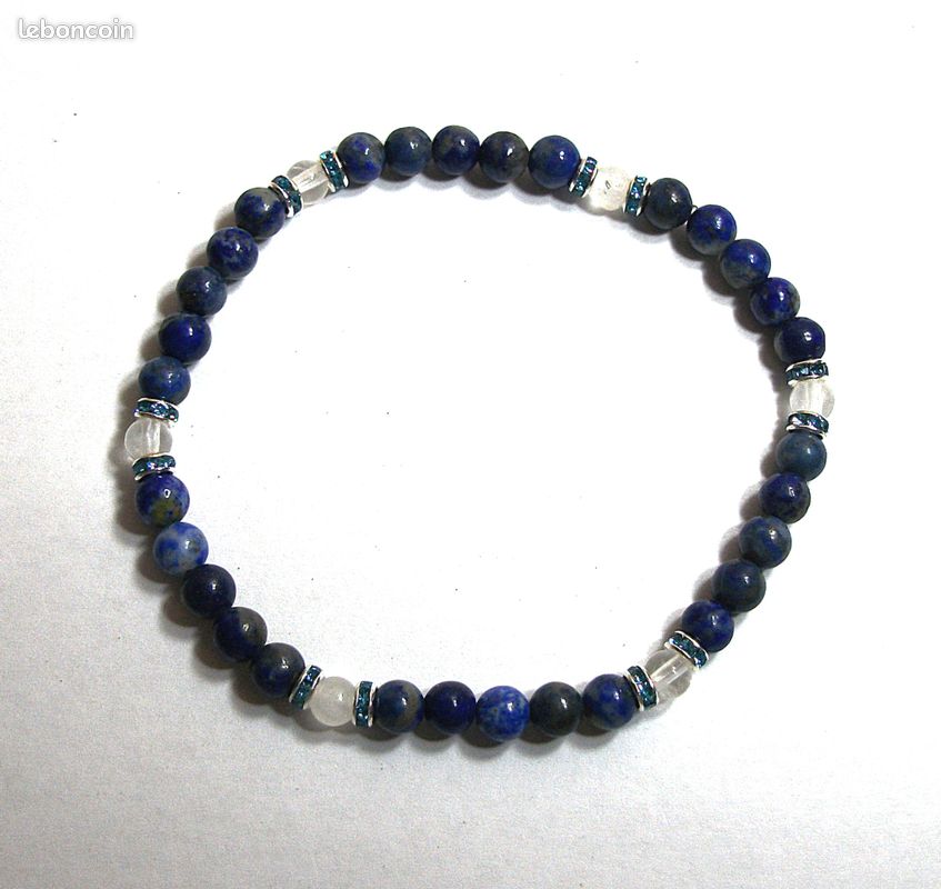 Bracelet lapis-lazuli et cristal (image 3)