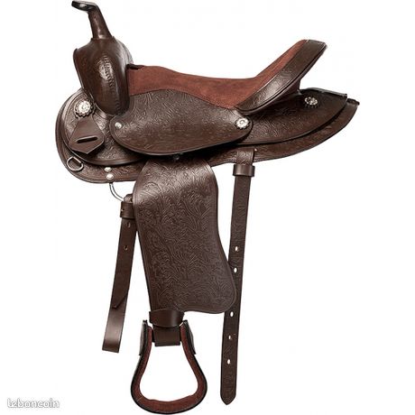 Paire d'ailes de selle de rechange cuir Horse Western 52FenderV