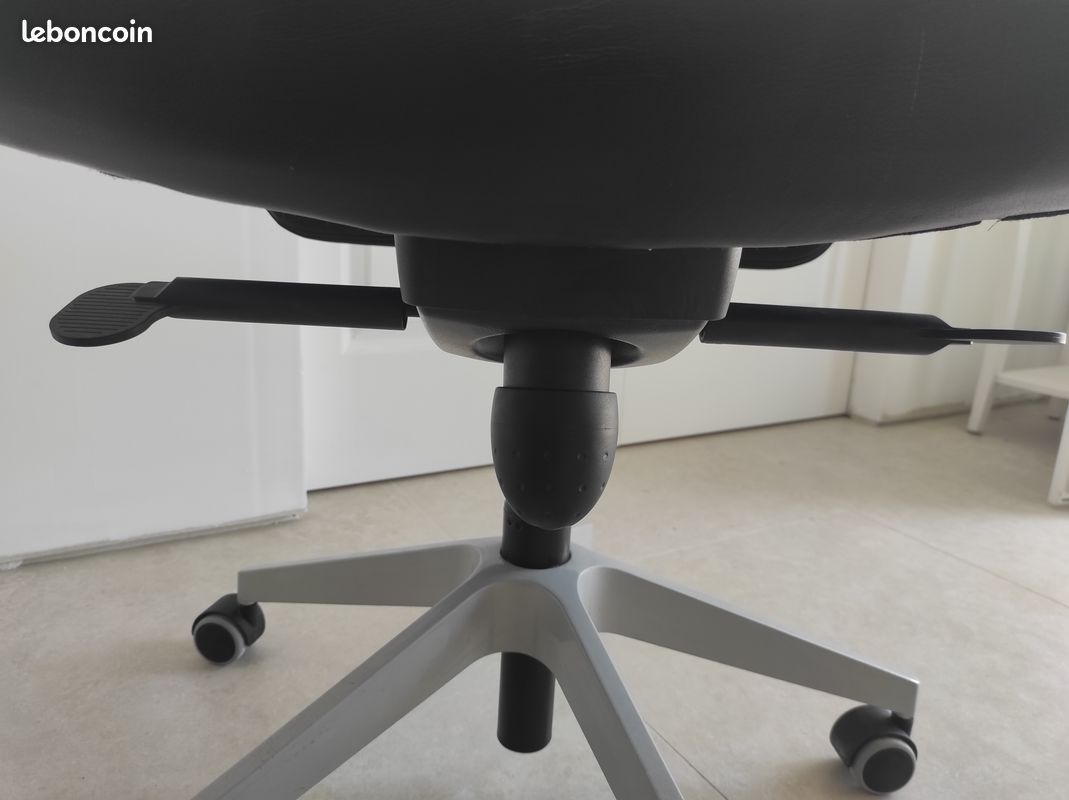 Fauteuil de bureau, soutien lombaire, à roulettes, noir (image 3)