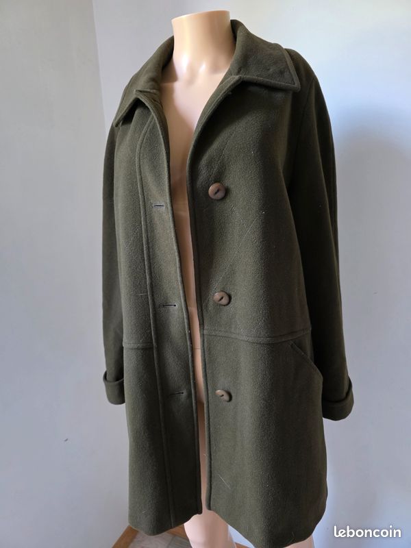 Manteau couleur olive laine & Cachemire🍒vintage 90🍒taille 40 non négociable (image 1)