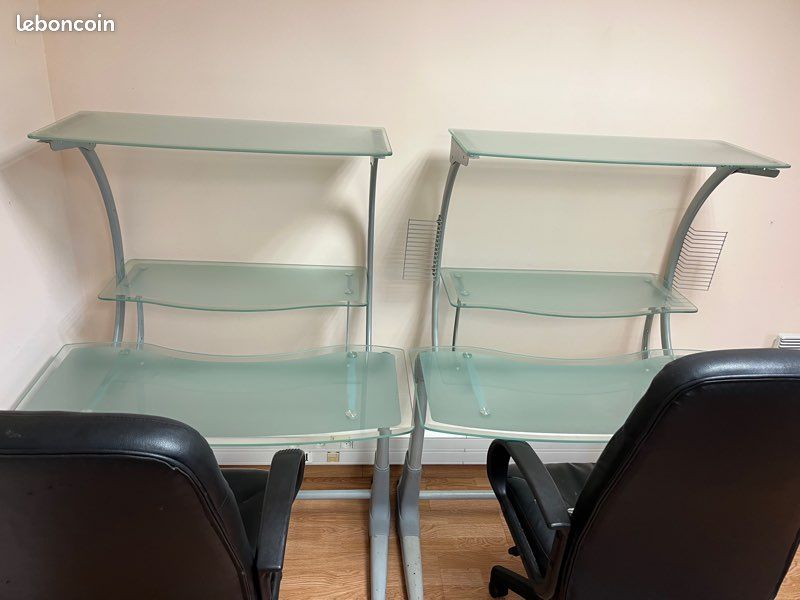 Bureau en verre + chaise (image 1)