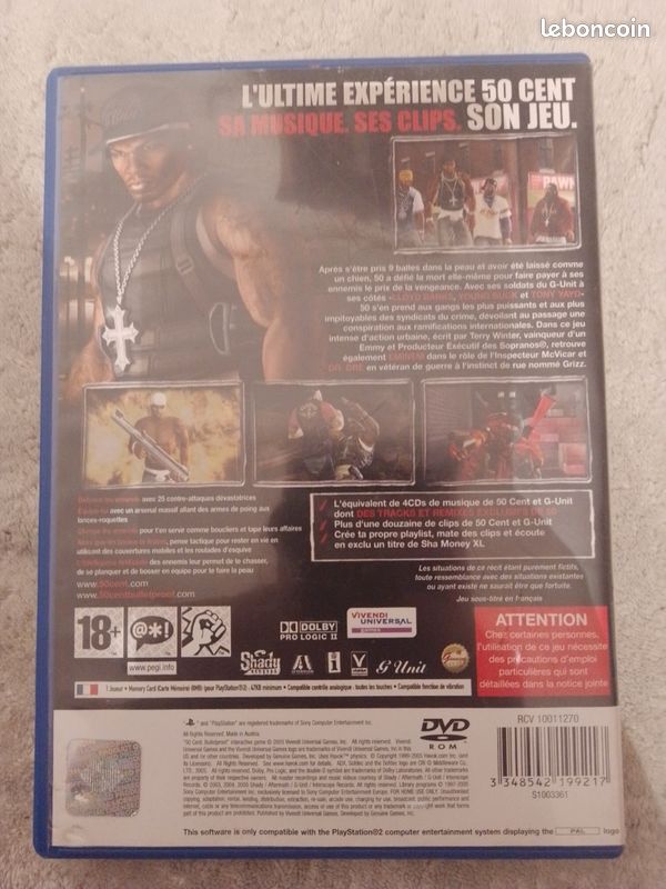 Jeu PS2 50 Cent: Bulletproof - Avec Notice - État Correct, Fonctionnel