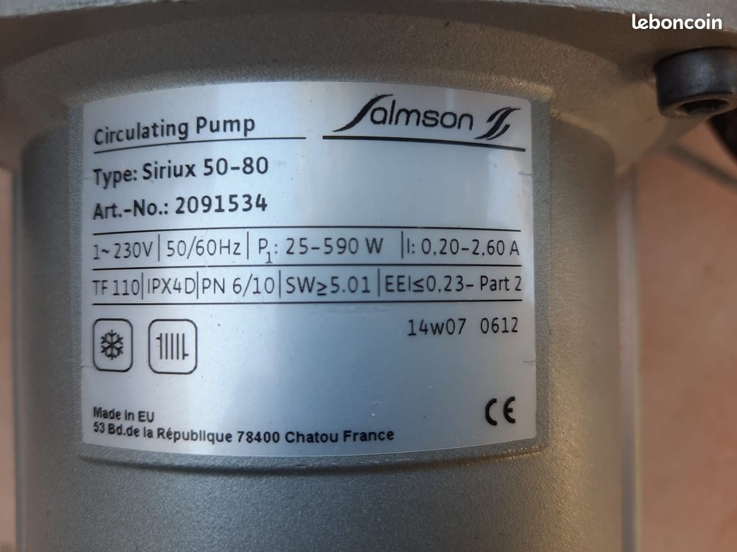 Circulateur Salmson Siriux 50-80 (image 2)