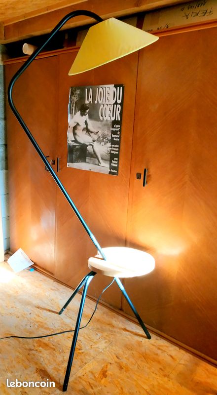 LAMPADAIRE 1950 en col de cygne et tablette palette de peintre (image 7)