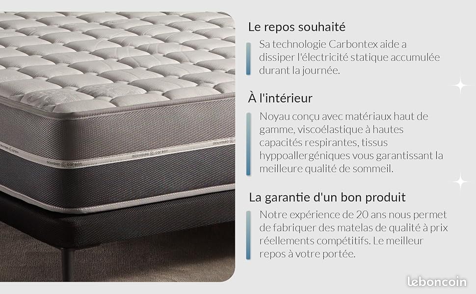 Matelas 90x190x30cm à mémoire de forme (image 2)