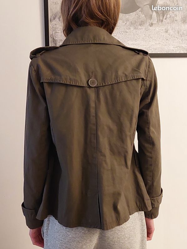 Veste Trench Femme kaki mi-saison Cache Cache taille S/36