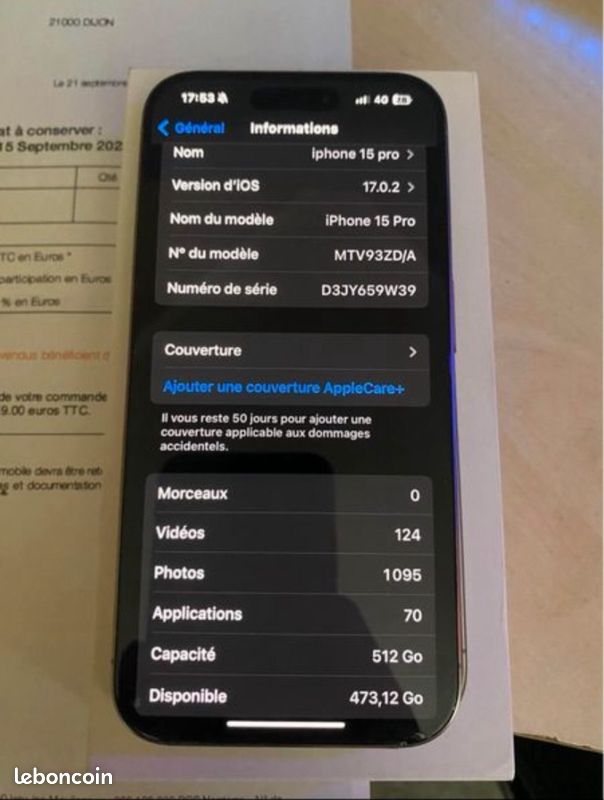 IPhone 15 pro 256g (image 3)