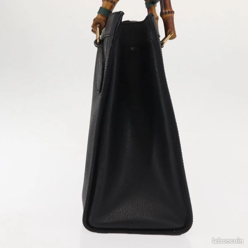 Sac à main GUCCI Bamboo en cuir Noir/Doré 0021186 0260 FM18 (image 5)