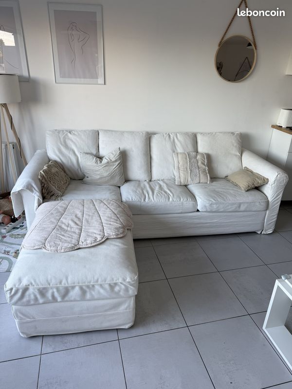 Canapé 3 places avec méridienne IKEA Gronlid vert - Ameublement