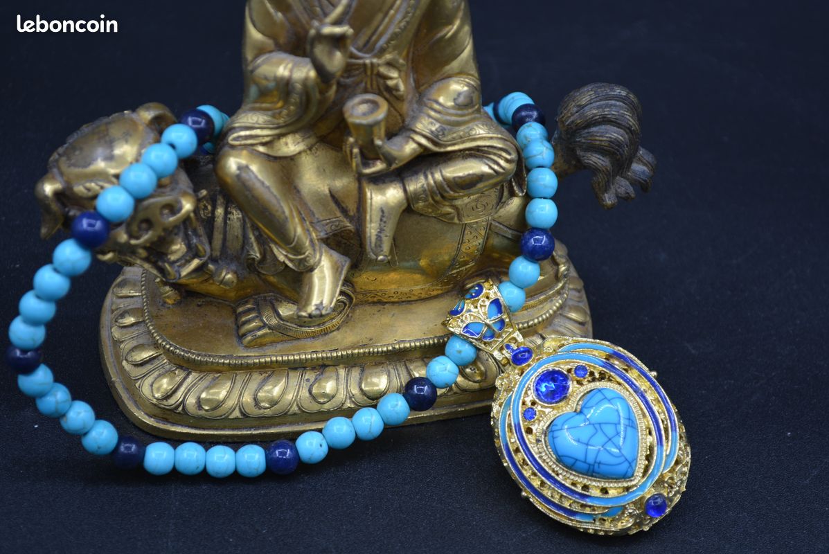 Collier de méditation bouddhiste Cœur de bouddha - Talisman émaillé orné (image 3)