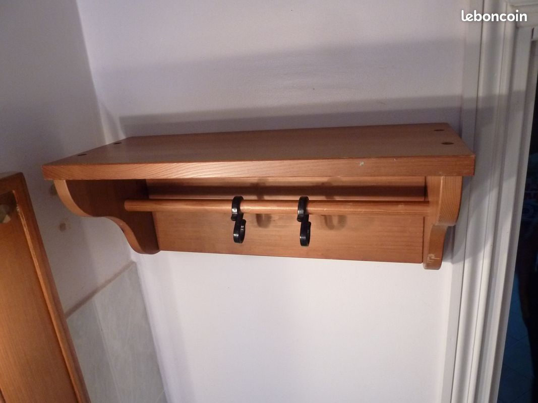 Etagère murale bois L=40 l=18 h= 18 cm (image 1)