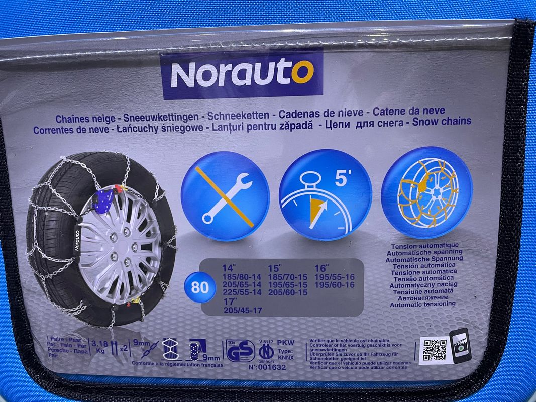 2 chaînes neige NORAUTO automatiques 9 mm taille 80 - Norauto