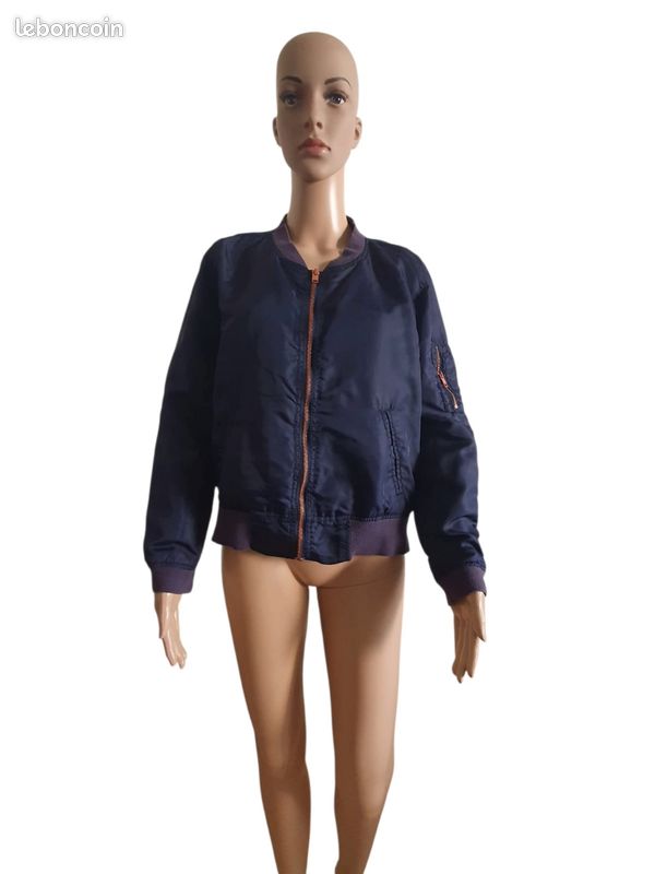 Veste H&M Taille 38 / M Bleu - Occasion En Très Bon état