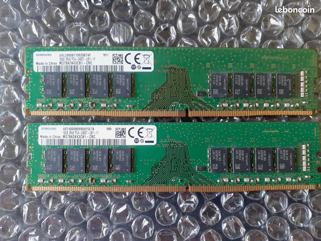 32 go (2 * 16 go) SAMSUNG 2400 MHZ DDR4 PC FIXE (image 1)