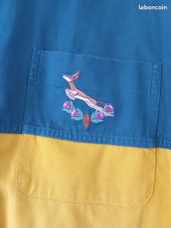 Rare chemise de rugby LES SPRINGBOKS aux couleurs de L'AFRIQUE DU SUD (image 2)
