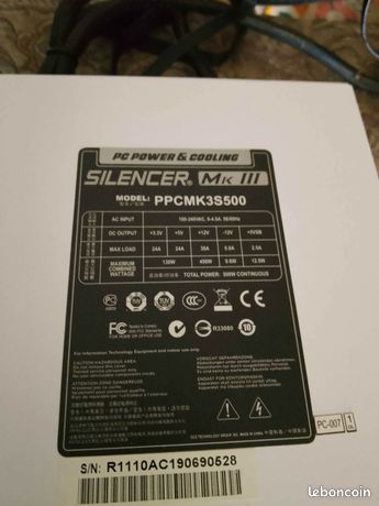 Alimentation pc 500w semi modulaire 2