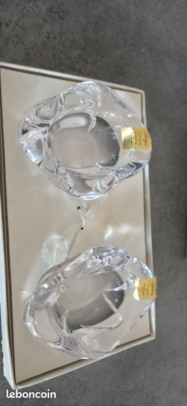 Salière et poivrière en cristal Bayel neuf (image 2)