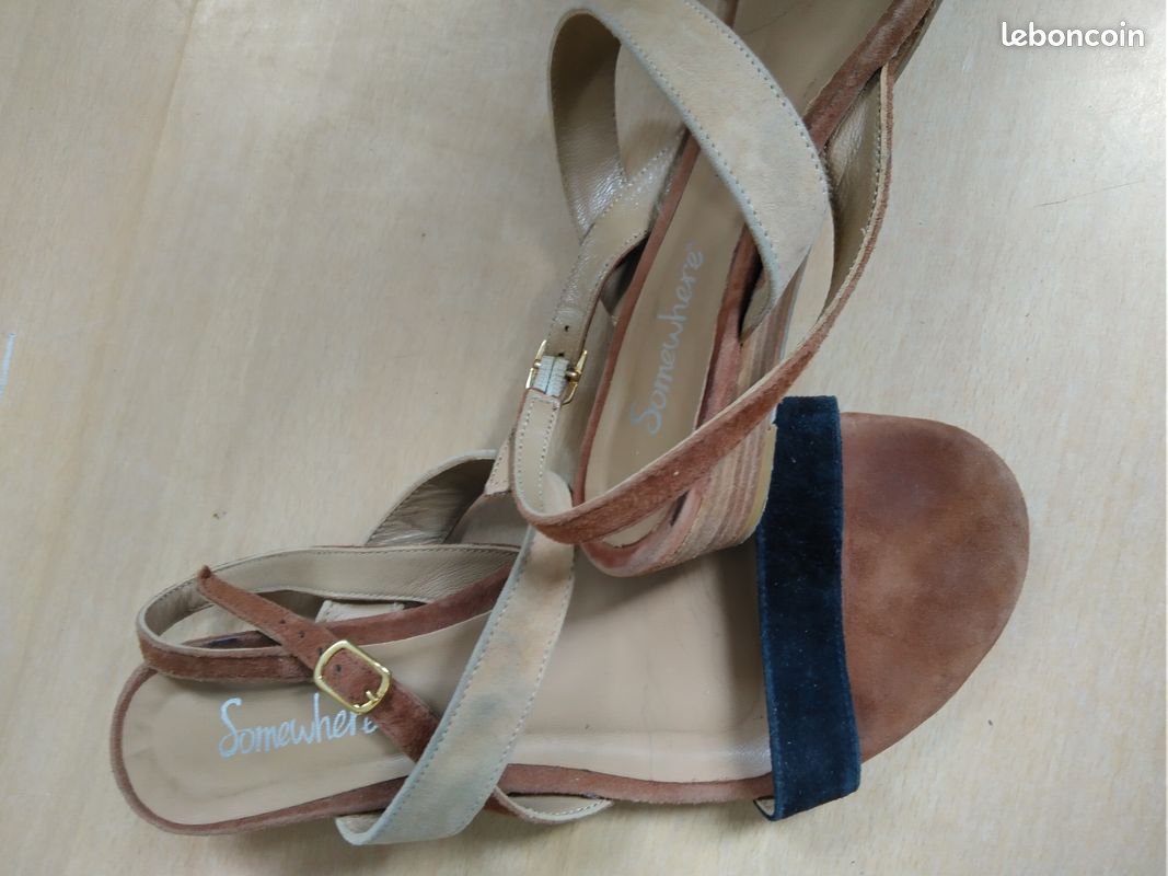 Escarpins Style "pieds Nus" Pour L'été - Taille 41, Couleur Noire, En Cuir - Marque Joo, Occasion