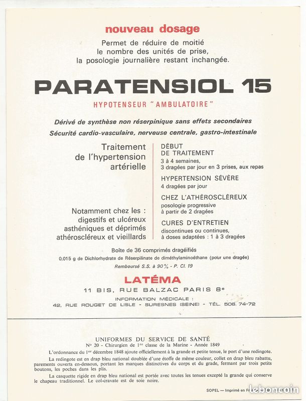 Planche publicitaire n° 20 Chirurgien de 1re classe de la marine - année 1849 (image 2)