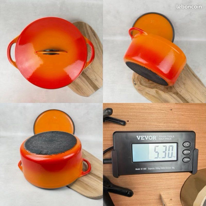 Cocotte En Fonte Cousances – Orange Vintage – Induction, Gaz, électrique – Occasion