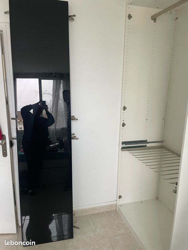 Porte laqué noir vitré IKEA armoire PAX (image 2)