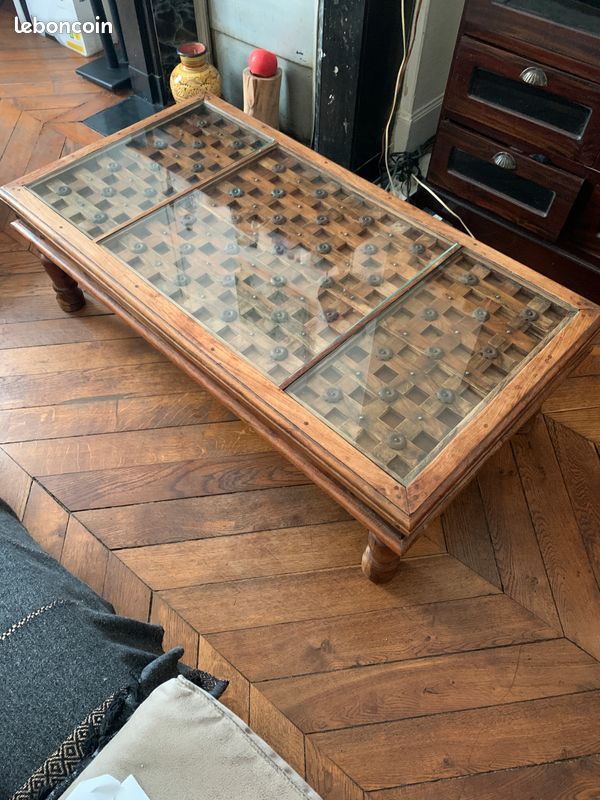 Superbe table basse ferronnerie & sculpture (image 1)