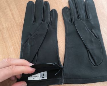 Gants Femme tactiles Cuir doublés Noir