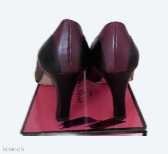 Escarpins noirs, p41, cuir, neuf, boite (image 2)