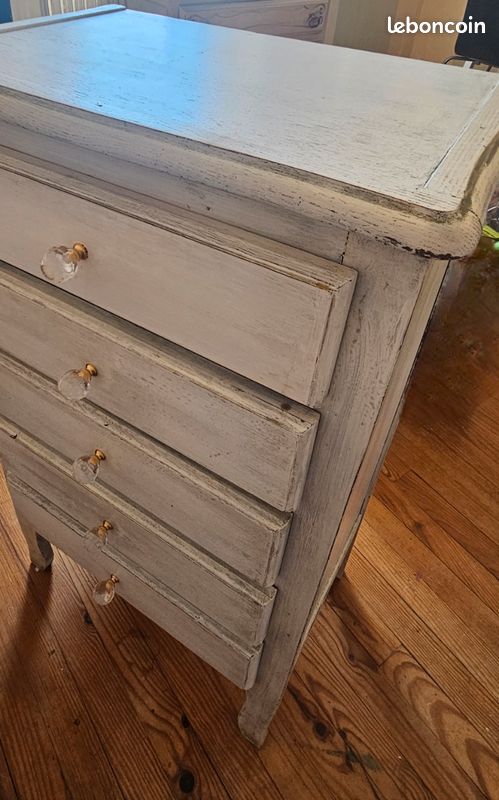 Commode en bois chiffonier 5 tiroirs ancienne (image 2)