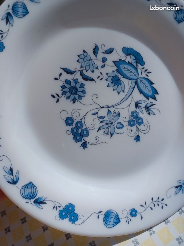 Lot Ancien Bol Saladier Plat De Service Arcopal Decor Fruits Cuisine Vintage