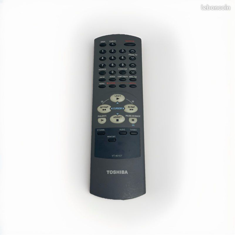 Télécommande Officielle Toshiba VT-401EF Pour Magnétoscope VHS - D'occasion Avec Garantie 6 Mois